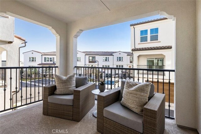 balcony with a residential view