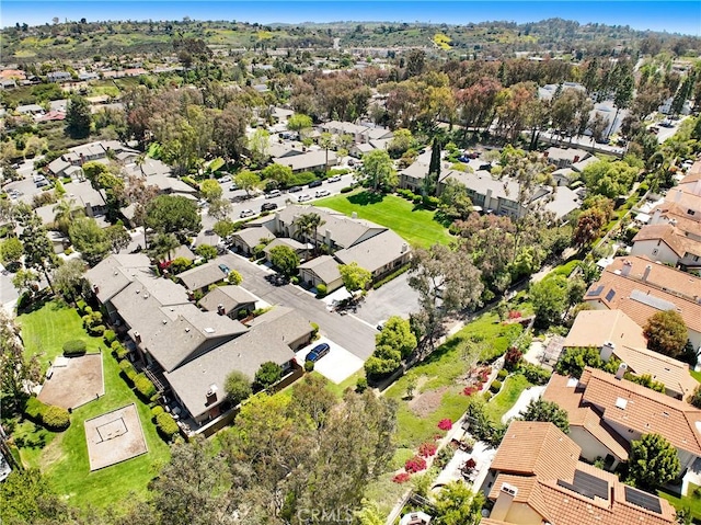 drone / aerial view with a residential view