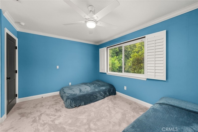 324 W S Ave, Redlands, CA 92373 - bedroom featuring ornamental molding, carpet floors, and a ceiling fan