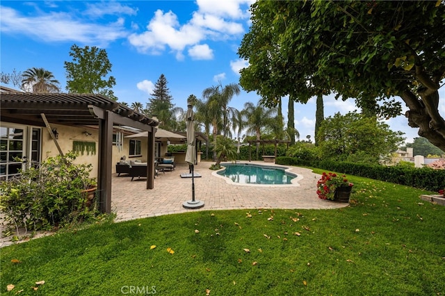 324 W S Ave, Redlands, CA 92373 - view of swimming pool featuring a pergola, a yard, and a patio