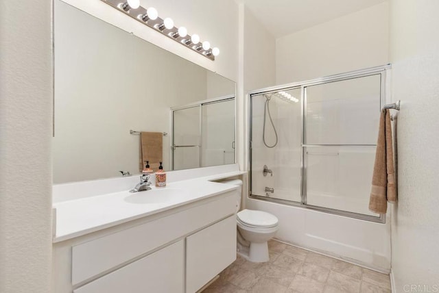 10832 Scripps Ranch Blvd Unit 307, San Diego, CA 92131 - bathroom with vanity, enclosed tub / shower combo, and toilet