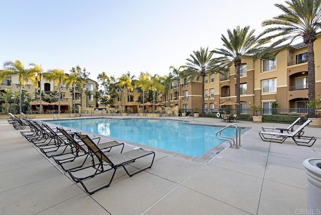 10832 Scripps Ranch Blvd Unit 307, San Diego, CA 92131 - pool with a patio, fence, and a residential view