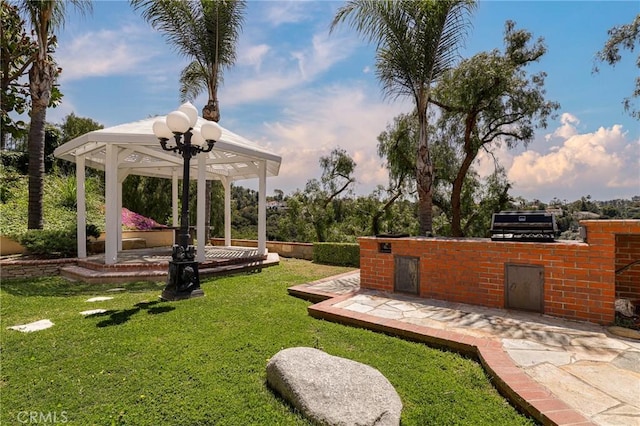 20454 Sartell Dr, Walnut, CA 91789 - view of yard featuring a gazebo, a patio area, and area for grilling