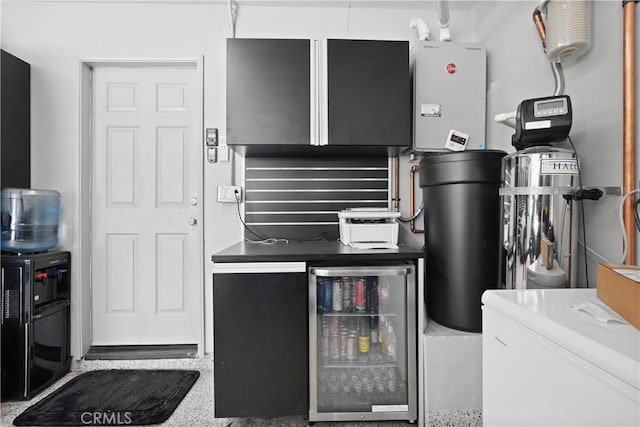 utilities featuring water heater and beverage cooler