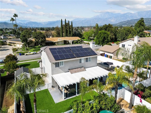 bird's eye view with a mountain view