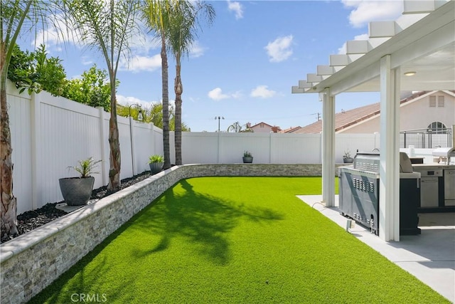 view of yard featuring a fenced backyard