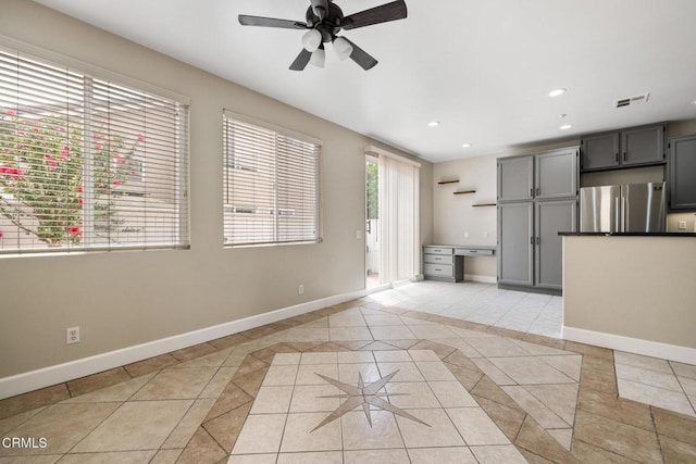 834 Corte Baya Vis, Oxnard, CA 93030 - unfurnished living room with visible vents, a ceiling fan, baseboards, and recessed lighting