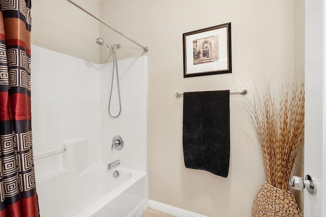 full bathroom featuring shower / bath combo