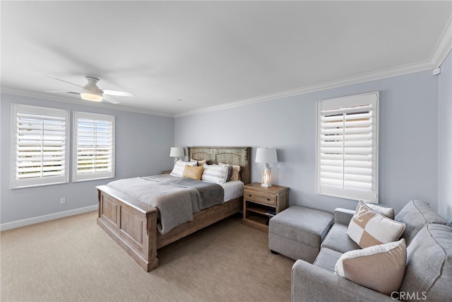 207 Via Galicia, San Clemente, CA 92672 - bedroom with crown molding, ceiling fan, and light colored carpet
