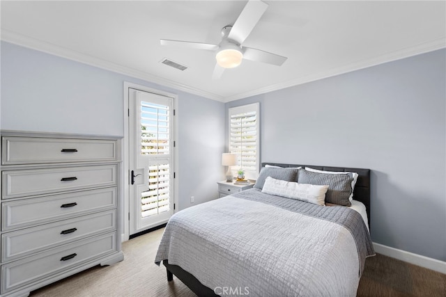 207 Via Galicia, San Clemente, CA 92672 - bedroom featuring crown molding, ceiling fan, and baseboards