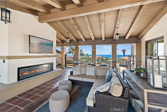 207 Via Galicia, San Clemente, CA 92672 - view of patio / terrace with an outdoor living space with a fireplace