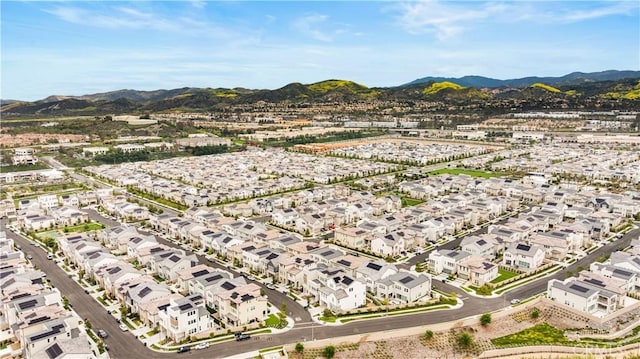 aerial view with a residential view and a mountain view