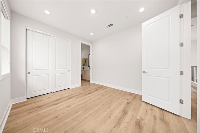 271 Huckleberry, Lake Forest, CA 92630 - unfurnished bedroom featuring light wood-type flooring, recessed lighting, baseboards, and visible vents