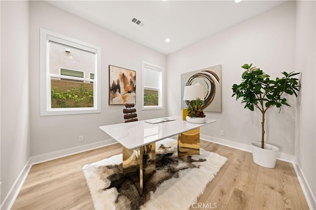 271 Huckleberry, Lake Forest, CA 92630 - office area featuring baseboards, recessed lighting, light wood finished floors, and visible vents