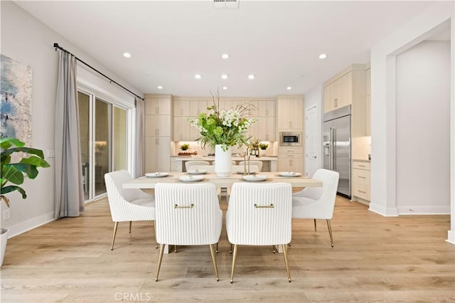 271 Huckleberry, Lake Forest, CA 92630 - dining room featuring baseboards, light wood-style flooring, and recessed lighting