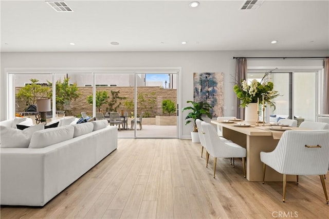 271 Huckleberry, Lake Forest, CA 92630 - living room with light wood finished floors, visible vents, and recessed lighting