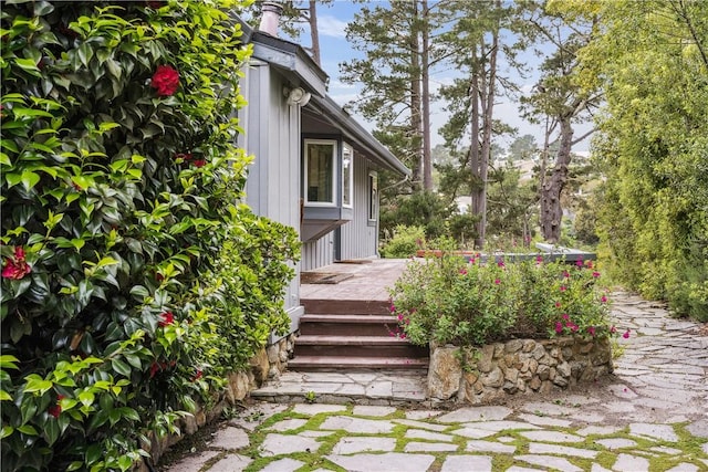 exterior space featuring a wooden deck