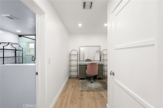 1326 Clock Ave, Redlands, CA 92374 - office featuring recessed lighting, baseboards, visible vents, and wood finished floors