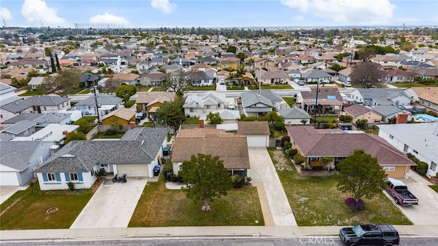 aerial view with a residential view