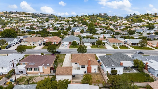 birds eye view of property with a residential view
