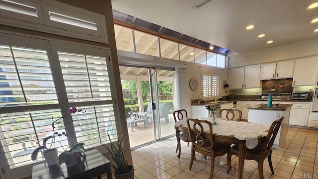 42154 Thoroughbred Ln, Murrieta, CA 92562 - dining space with light tile patterned floors and recessed lighting