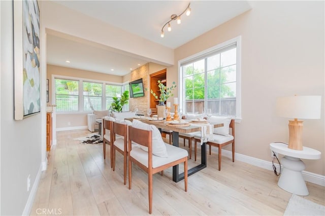 56 Egret Ln, Aliso Viejo, CA 92656 - dining room featuring baseboards, light wood-type flooring, and recessed lighting
