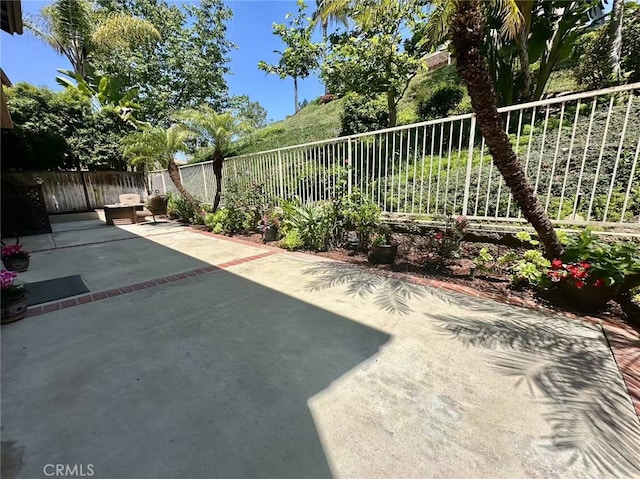 view of patio featuring a fenced backyard