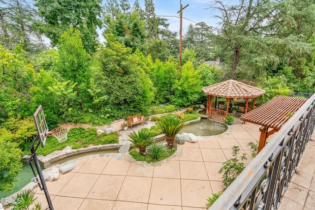 view of patio with a gazebo