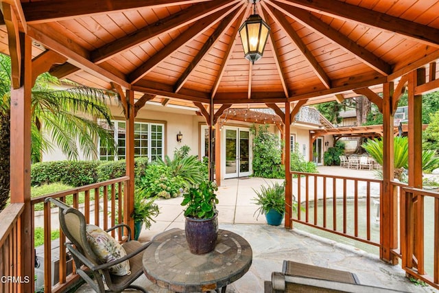 view of patio with a gazebo
