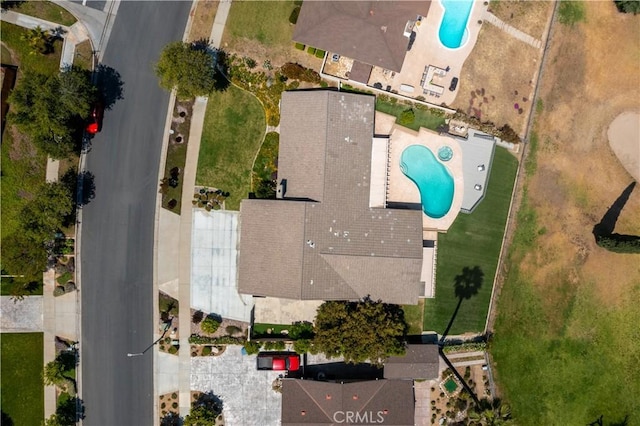 5410 Via, San Jacinto, Riverside, CA 92506 - aerial view of property and surrounding area with a pool area