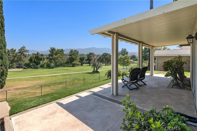 5410 Via, San Jacinto, Riverside, CA 92506 - view of patio with a mountain view and golf course view