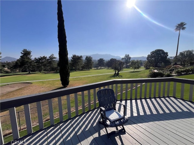 5410 Via, San Jacinto, Riverside, CA 92506 - wooden terrace featuring a mountain view and a lawn