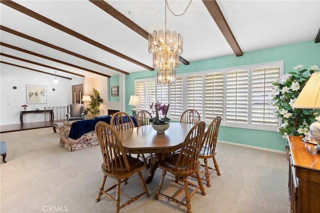 5410 Via, San Jacinto, Riverside, CA 92506 - carpeted dining room with a chandelier and baseboards