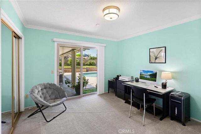 5410 Via, San Jacinto, Riverside, CA 92506 - home office featuring light colored carpet and ornamental molding