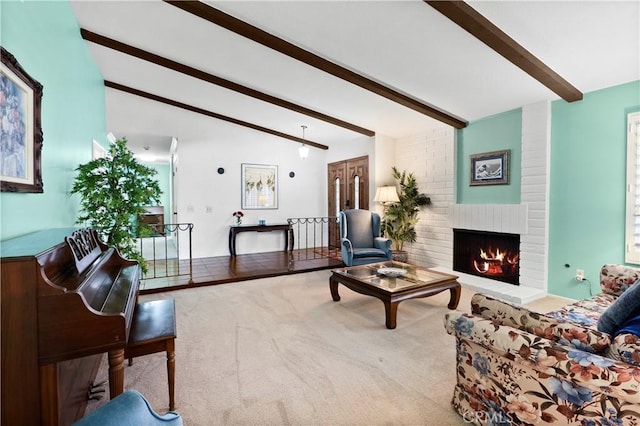 5410 Via, San Jacinto, Riverside, CA 92506 - carpeted living room with a fireplace