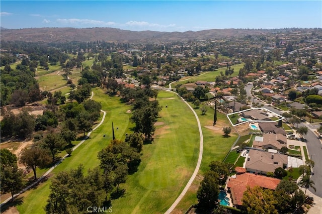 5410 Via, San Jacinto, Riverside, CA 92506 - aerial view of property and surrounding area with a mountain backdrop, nearby suburban area, and a golf course