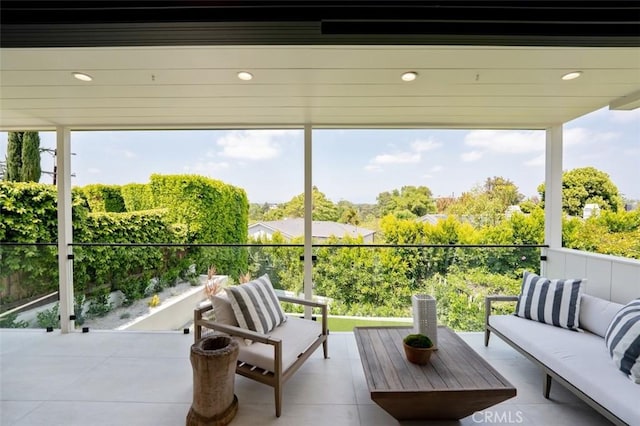 sunroom / solarium with outdoor lounge area