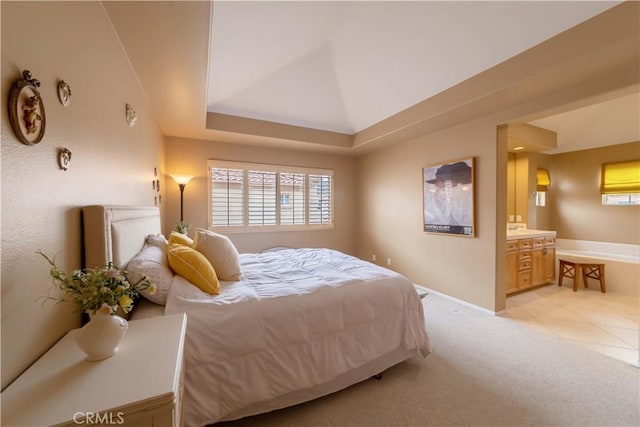 10925 Kimball Pl, Tustin, CA 92782 - bedroom featuring ensuite bathroom, baseboards, and light carpet