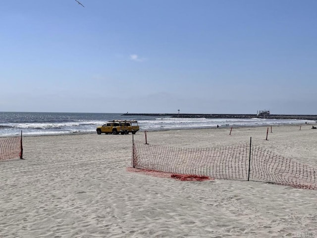 property view of water with a beach view