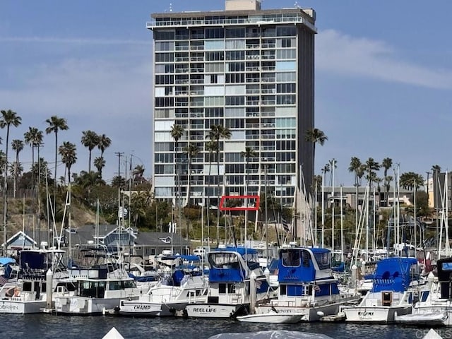 view of property with a water view
