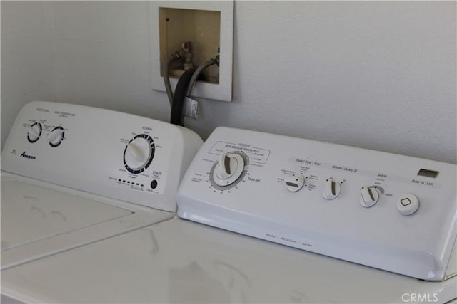 interior details featuring separate washer and dryer