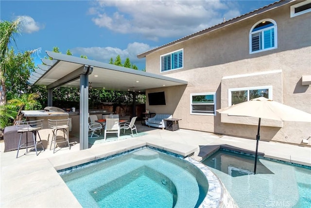 11691 Mount Baker Ct, Rancho Cucamonga, CA 91737 - view of pool featuring a patio and a pool with connected hot tub