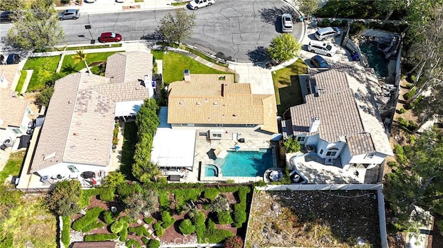 bird's eye view of a pool area