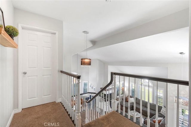 11691 Mount Baker Ct, Rancho Cucamonga, CA 91737 - staircase featuring carpet flooring and baseboards