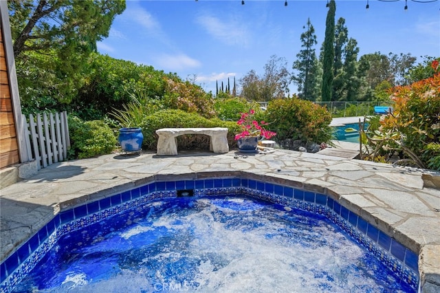 12320 Louise Ave, Granada Hills, CA 91344 - view of pool featuring an in-ground hot tub and a patio area