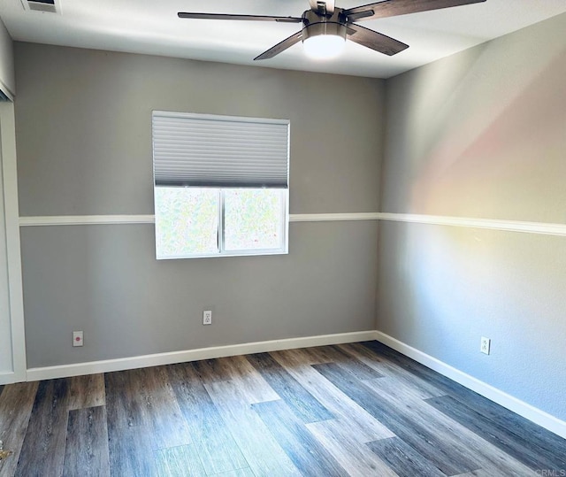4729 Lagunita Way, Oceanside, CA 92057 - empty room with ceiling fan, wood finished floors, and baseboards