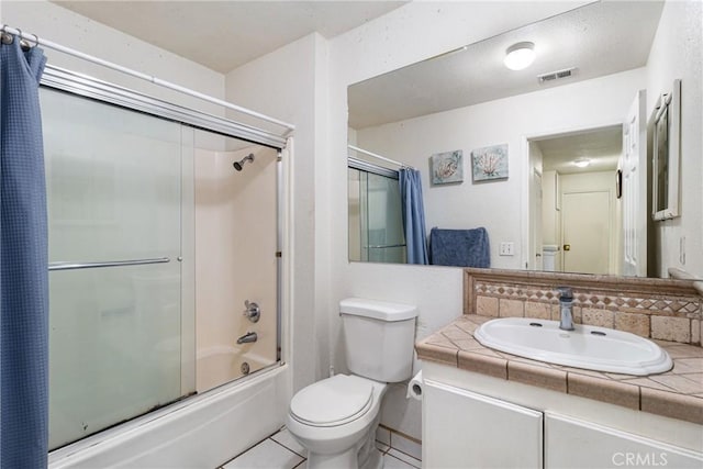 9684 Hemlock St, Rancho Cucamonga, CA 91730 - bathroom featuring enclosed tub / shower combo, vanity, and tile patterned flooring