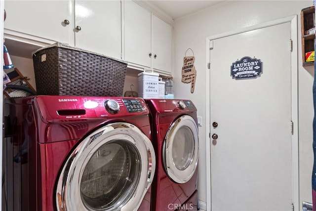 1528 E San Alto Ave, Orange, CA 92865 - washroom with cabinet space and separate washer and dryer