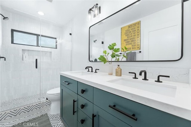 full bathroom with a sink and a stall shower