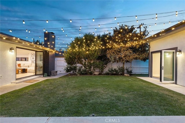 view of yard with fence
